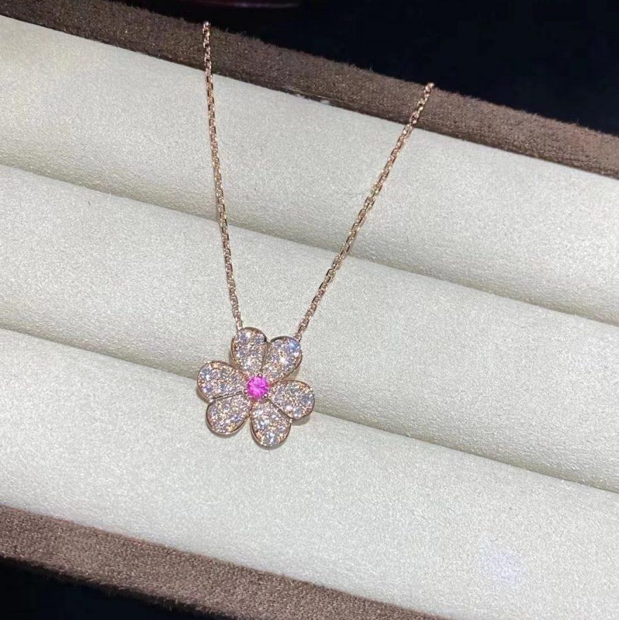 [Radiant Gem]¯FRIVOLE ROSE GOLD FLOWER DIAMOND NECKLACE
