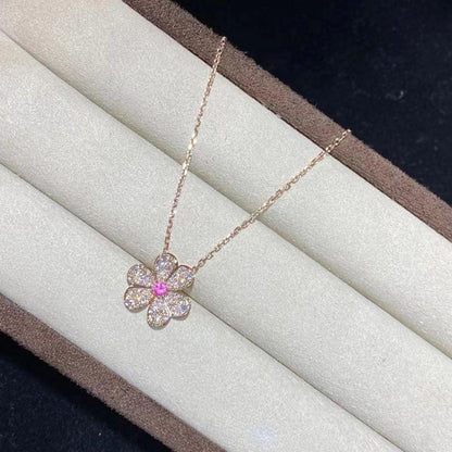 [Radiant Gem]¯FRIVOLE ROSE GOLD FLOWER DIAMOND NECKLACE