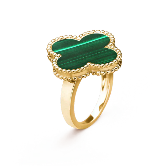 [Radiant Gem]¯CLOVER MALACHITE RING
