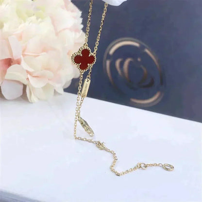[Radiant Gem]¯CLOVER  CARNELIAN SINGLE FLOWER BRACELET