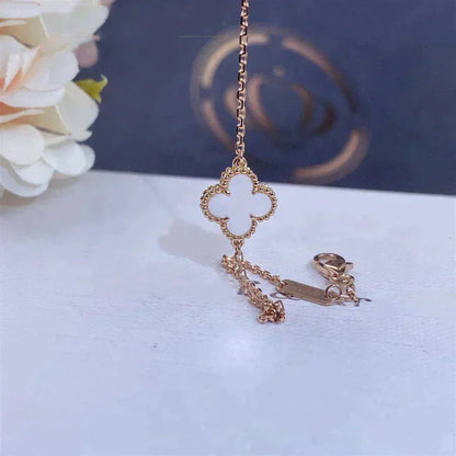 [Radiant Gem]¯CLOVER WHITE MOP SINGLE FLOWER BRACELET