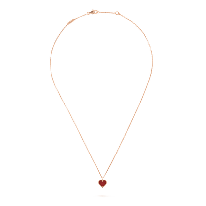 [Radiant Gem]¯SWEET CLOVER CARNELIAN HEART NECKLACE