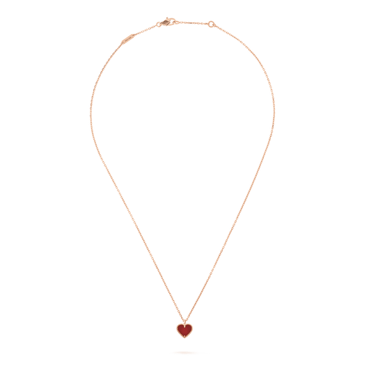 [Radiant Gem]¯SWEET CLOVER CARNELIAN HEART NECKLACE