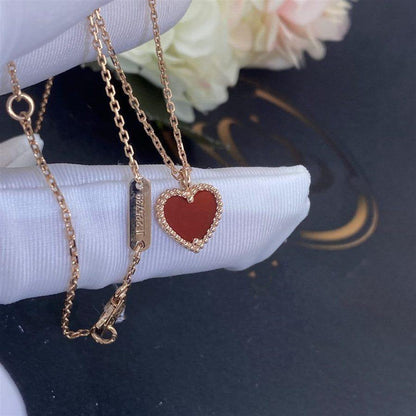 [Radiant Gem]¯SWEET CLOVER CARNELIAN HEART NECKLACE