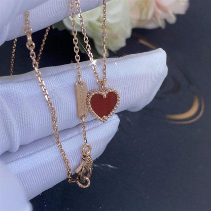[Radiant Gem]¯SWEET CLOVER CARNELIAN HEART NECKLACE