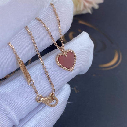 [Radiant Gem]¯SWEET CLOVER CARNELIAN HEART NECKLACE