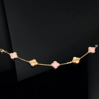 [Radiant Gem]New  CLOVER 5 MOTIFS  PINK MOP BRACELET COLLECTION
