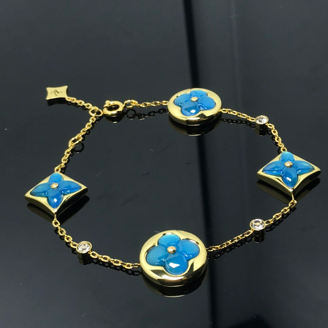 [Radiant Gem]¯STAR AND SUN 4 MOTIF BLUE BRACELET