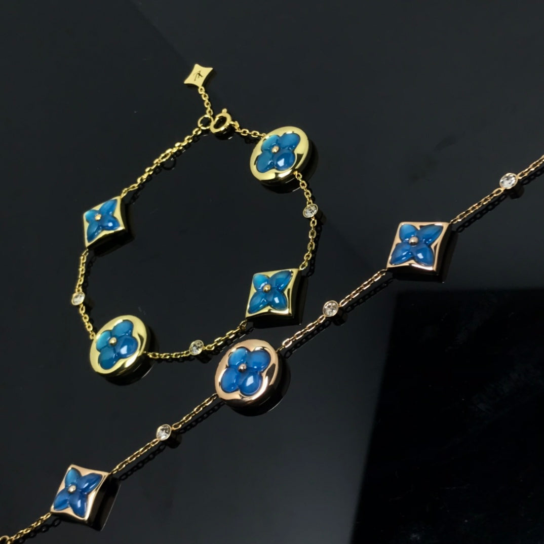 [Radiant Gem]¯STAR AND SUN 4 MOTIF BLUE BRACELET