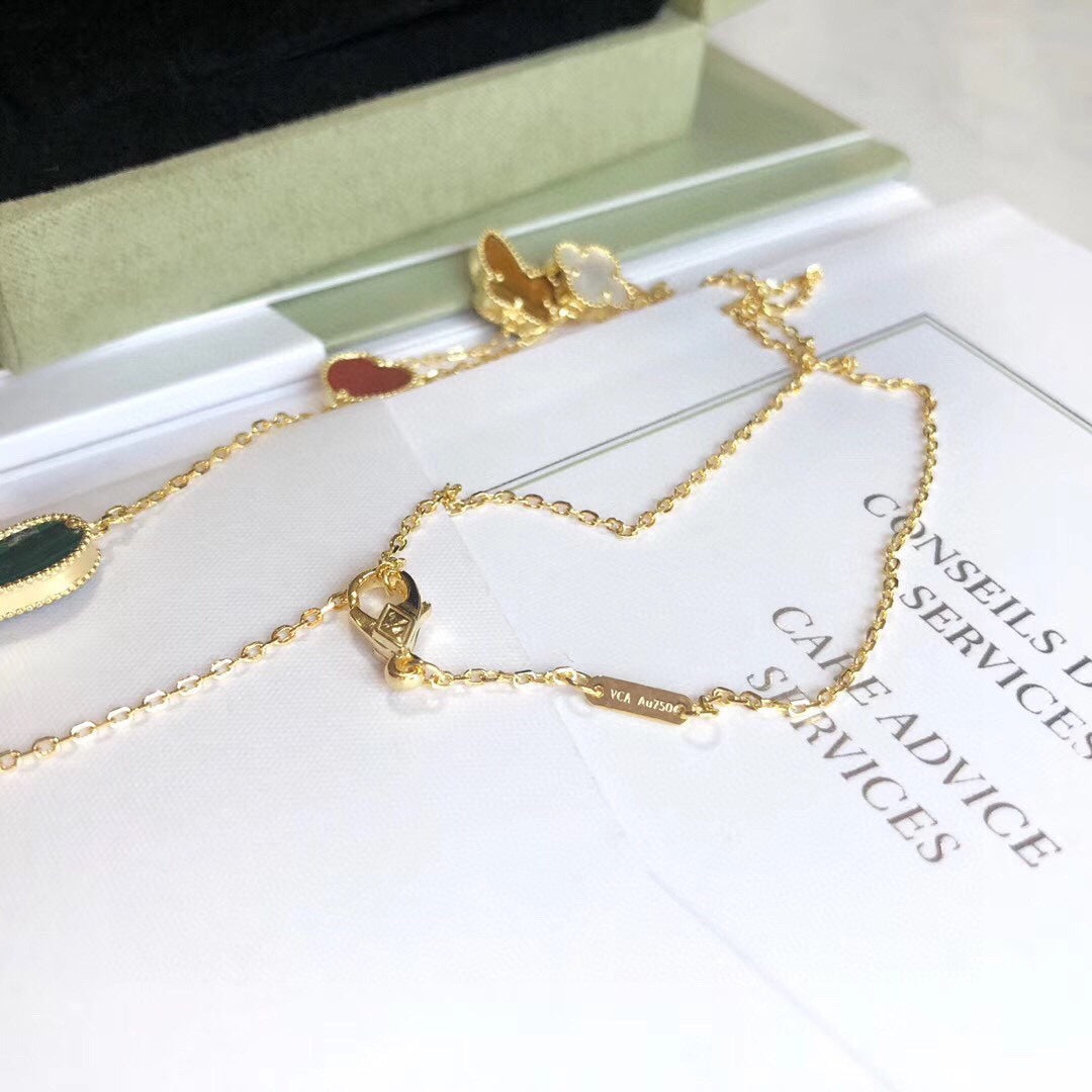 [Radiant Gem]¯LUCKY SPRING 4 MOTIFS ROSE GOLD NECKLACE