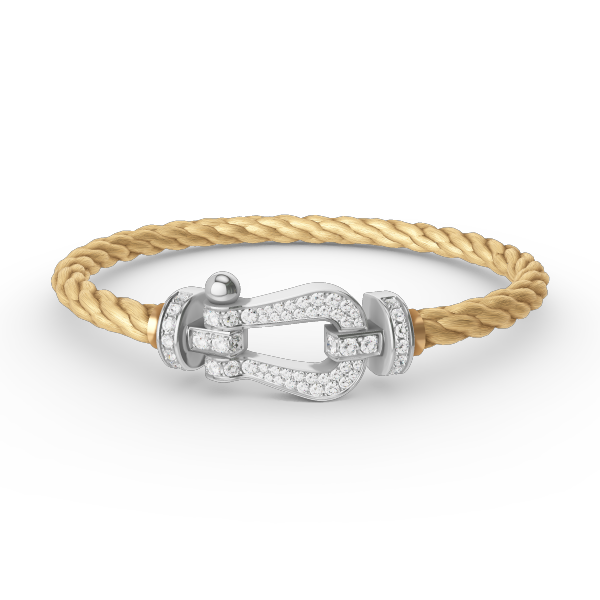 [Radiant Gem]¯FORCE LARGE HORSESHOE FULL DIAMOND BRACELET SILVER
