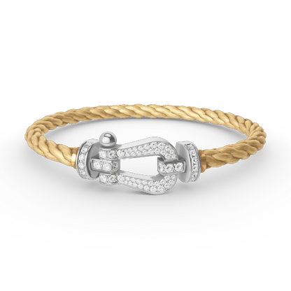 [Radiant Gem]¯FORCE LARGE HORSESHOE FULL DIAMOND BRACELET SILVER