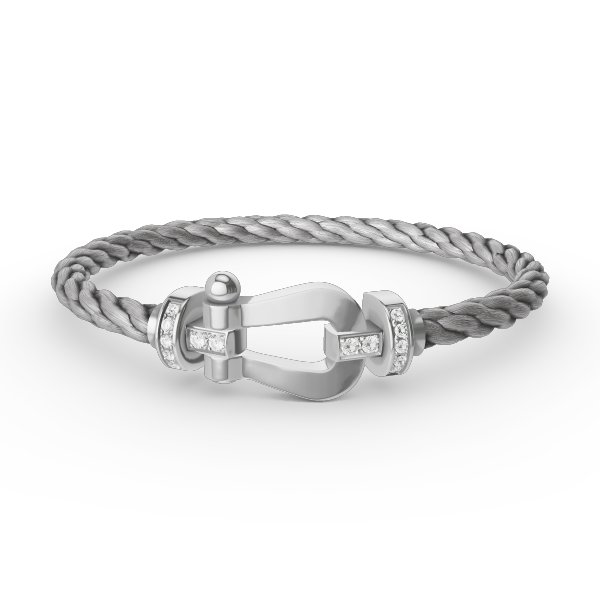 [Radiant Gem]¯FORCE LARGE HORSESHOE HALF DIAMOND BRACELET SILVER