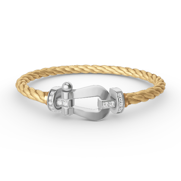 [Radiant Gem]¯FORCE LARGE HORSESHOE HALF DIAMOND BRACELET SILVER