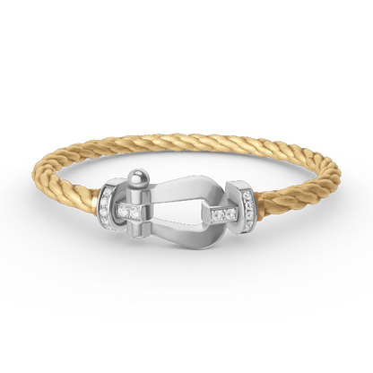 [Radiant Gem]¯FORCE LARGE HORSESHOE HALF DIAMOND BRACELET SILVER