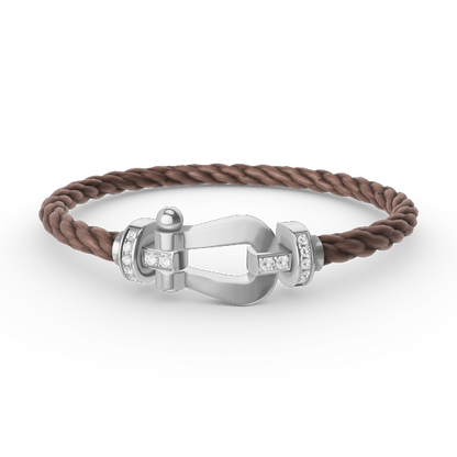 [Radiant Gem]¯FORCE LARGE HORSESHOE HALF DIAMOND BRACELET SILVER