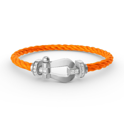 [Radiant Gem]¯FORCE LARGE HORSESHOE HALF DIAMOND BRACELET SILVER