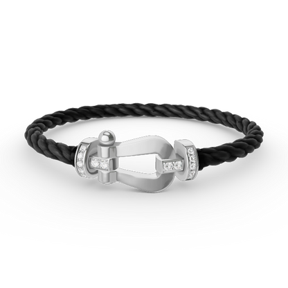 [Radiant Gem]¯FORCE LARGE HORSESHOE HALF DIAMOND BRACELET SILVER