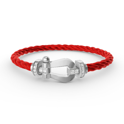 [Radiant Gem]¯FORCE LARGE HORSESHOE HALF DIAMOND BRACELET SILVER