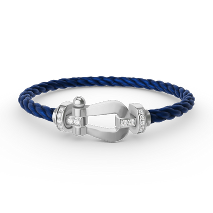 [Radiant Gem]¯FORCE LARGE HORSESHOE HALF DIAMOND BRACELET SILVER