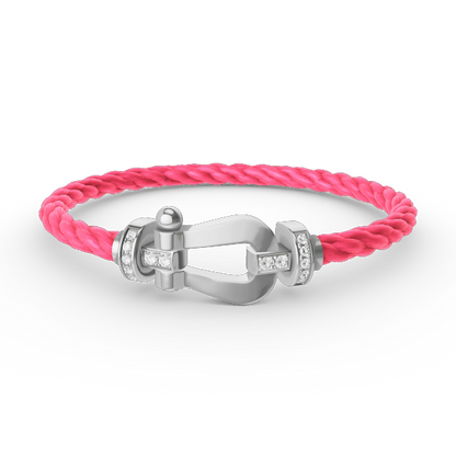 [Radiant Gem]¯FORCE LARGE HORSESHOE HALF DIAMOND BRACELET SILVER