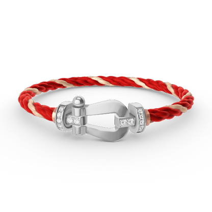 [Radiant Gem]¯FORCE LARGE HORSESHOE HALF DIAMOND BRACELET SILVER