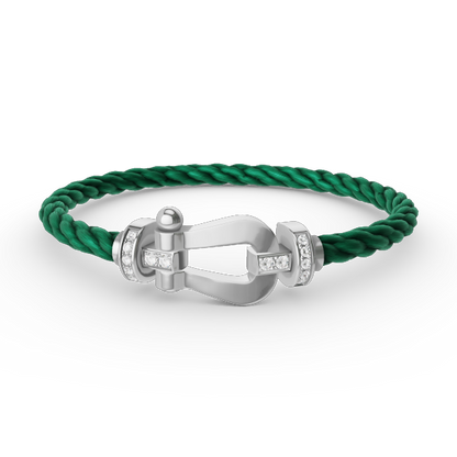 [Radiant Gem]¯FORCE LARGE HORSESHOE HALF DIAMOND BRACELET SILVER