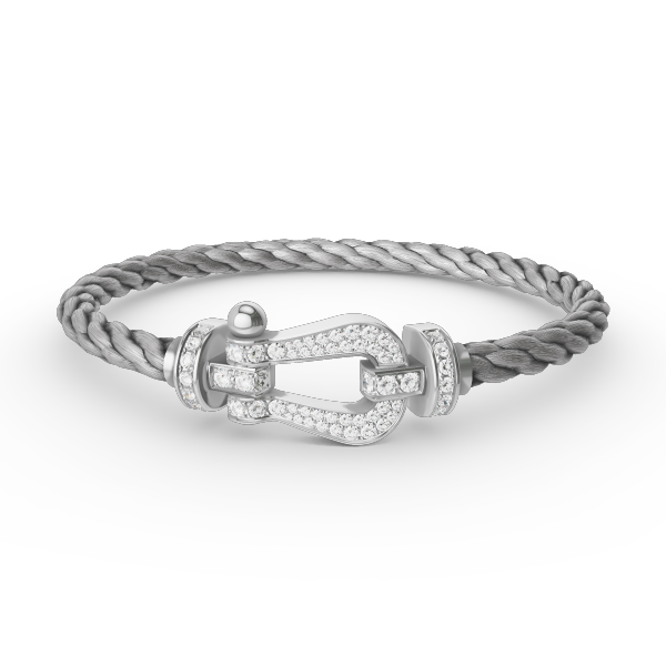 [Radiant Gem]¯FORCE LARGE HORSESHOE FULL DIAMOND BRACELET SILVER