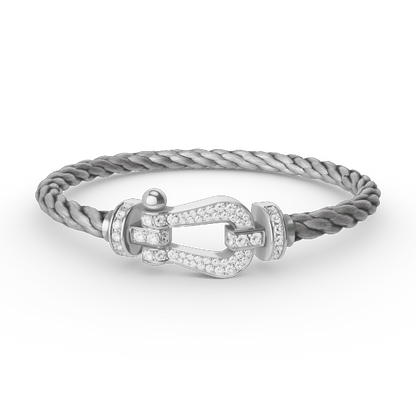 [Radiant Gem]¯FORCE LARGE HORSESHOE FULL DIAMOND BRACELET SILVER