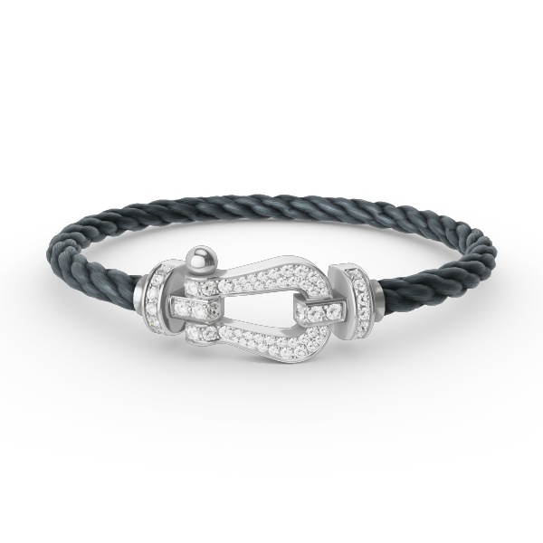 [Radiant Gem]¯FORCE LARGE HORSESHOE FULL DIAMOND BRACELET SILVER