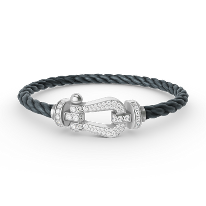 [Radiant Gem]¯FORCE LARGE HORSESHOE FULL DIAMOND BRACELET SILVER