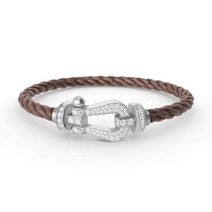 [Radiant Gem]¯FORCE LARGE HORSESHOE FULL DIAMOND BRACELET SILVER