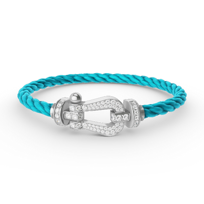 [Radiant Gem]¯FORCE LARGE HORSESHOE FULL DIAMOND BRACELET SILVER